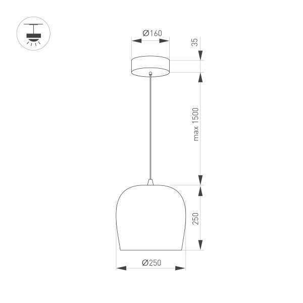 Подвесной светодиодный светильник Arlight SP-PEONY-HANG-R250-15W Day4000 039549