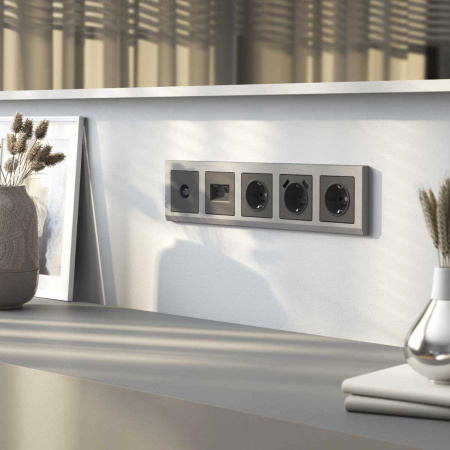 ТВ-розетка оконечная Werkel графит W1183064 4690389194481