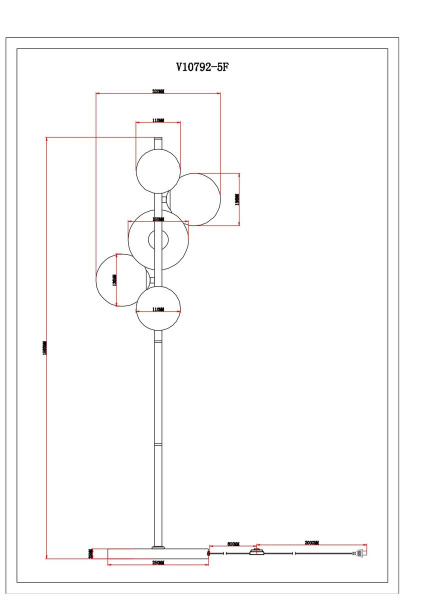 Торшер Moderli Renny V10792-5F