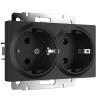 Розетка Werkel двойная с заземлением черный матовый W1172008 4690389156922