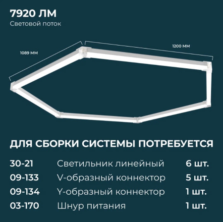 Накладной линейный светодиодный светильник Apeyron Net 30-21