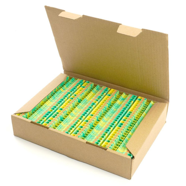 Зажим пружинный, 2-проводной проходной ЗНИ - 2,5, JXB PT 2,5, желтый, зеленый LD572-1-25 49257