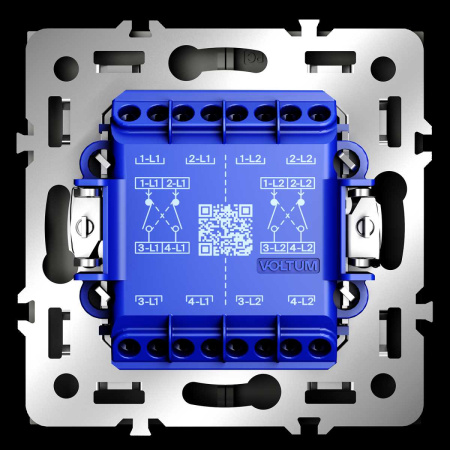 Перекрестный переключатель встраиваемый Voltum S70 двухклавишный 10А, (кашемир) VLS020503