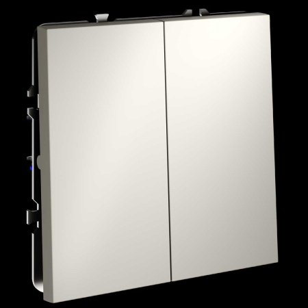 Перекрестный переключатель встраиваемый Voltum S70 двухклавишный 10А, (кашемир) VLS020503