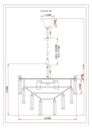 Подвесная люстра Moderli Crystal V10738-9P
