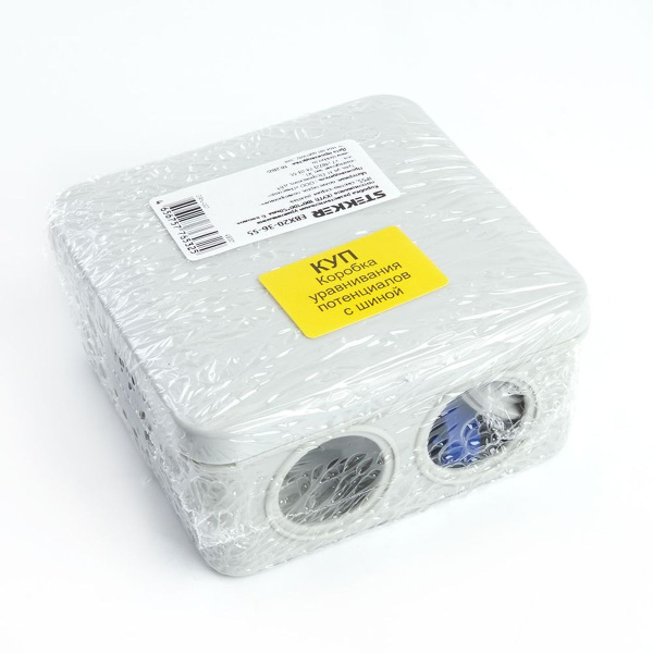 Коробка разветвительная уравнивания потенциалов (КУП) Stekker EBX20-36-55, 100*100*50мм, 6 вводов, IP55, светло-серая (GE41361) 49001
