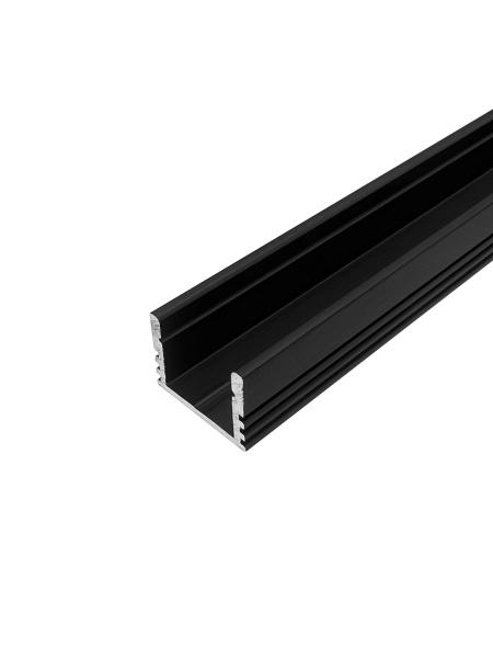 Накладной алюминиевый профиль 12*16*2000 (чёрный)