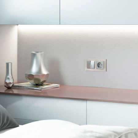 Выключатель Werkel Hammer двухклавишный с подсветкой серебряный W1220106 4690389162367