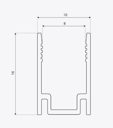 Профиль для гибкого неона 16*10*2000 (2 метра)