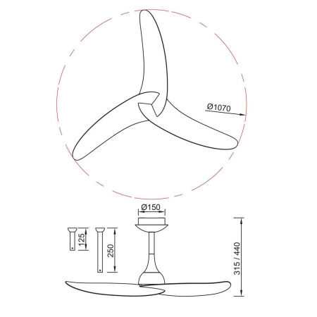 Люстра-вентилятор Mantra IPANEMA III 9041