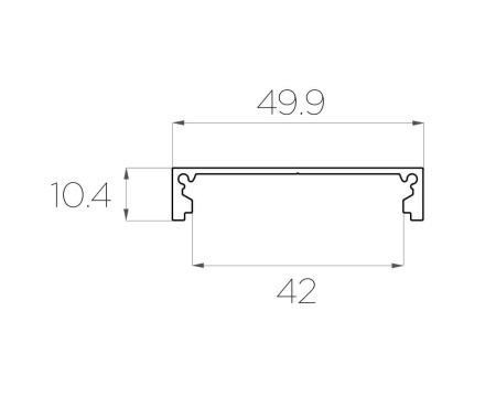 Накладной алюминиевый профиль 10*50*2000