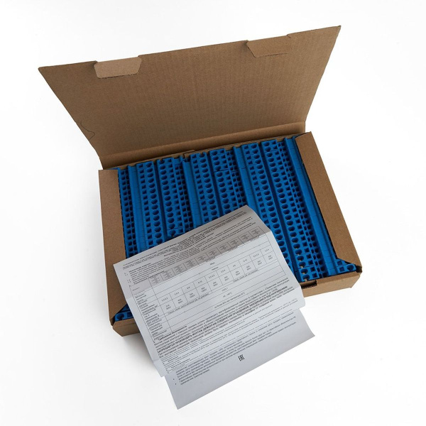 Зажим пружинный, 2-проводной проходной ЗНИ - 2,5 (JXB ST 2,5), синий Stekker 39955