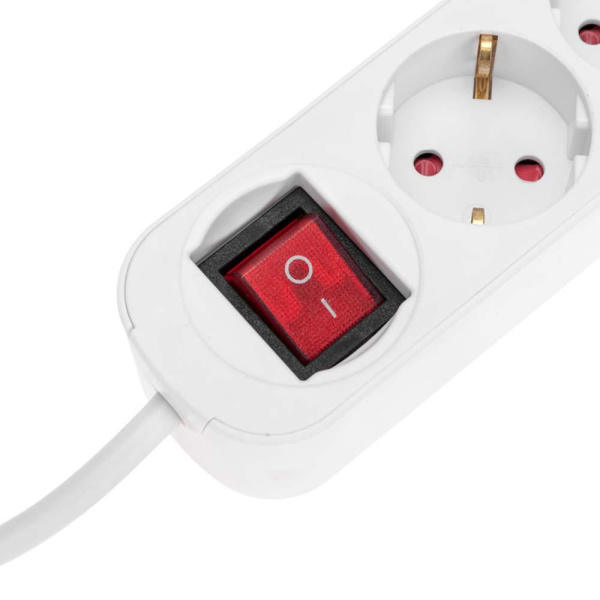 Удлинитель STANDARD 3 гнезда, 5м, 3х1,0мм?, с/з, с выключателем, 2 USB, белый REXANT 13-4017