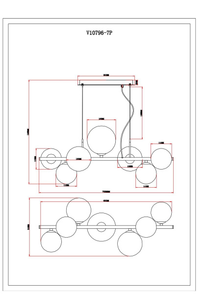Подвесная люстра Moderli Renny V10796-7P