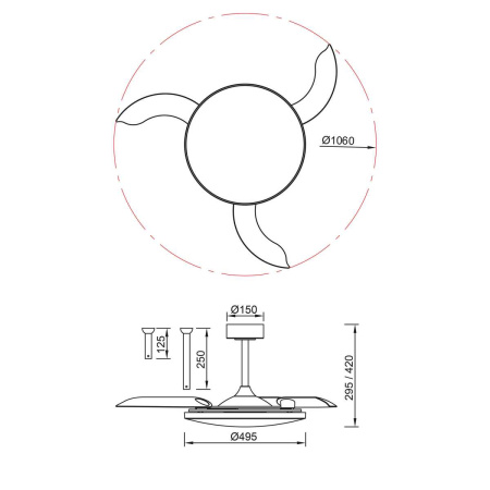 Люстра-вентилятор Mantra SLIM FAN 9055