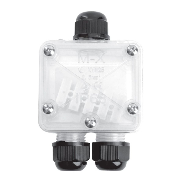 Коробка распределительная Stekker LD538 водонепроницаемая на 3 выхода, 450V, 110х70х35, прозрач 50130