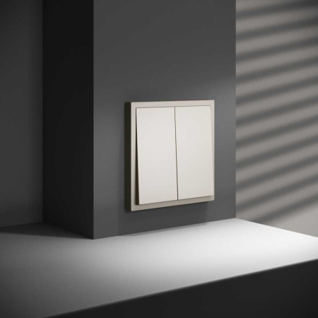 Перекрестный переключатель встраиваемый Voltum S70 двухклавишный 10А, (кашемир) VLS020503