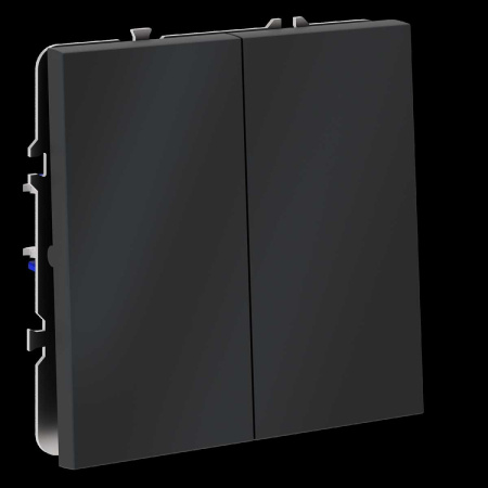 Перекрестный переключатель встраиваемый Voltum S70 двуклавишный 10А графит VLS020507