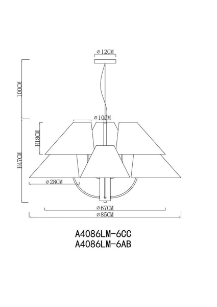 Подвесная люстра Arte Lamp Rondo A4086LM-6CC