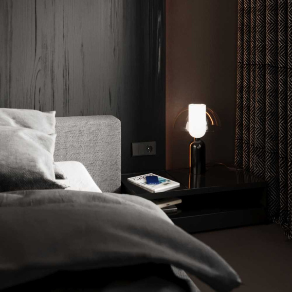 Перекрестный переключатель встраиваемый Voltum S70 двухклавишный 10А, (черный матовый) VLS020508