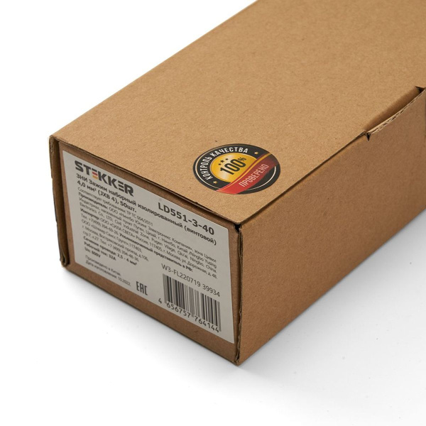 Зажим наборный изолированный (винтовой) ЗНИ - 4,0 (JXB4), бежевый Stekker 39934