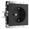 Розетка с заземлением Werkel черный матовый W1171008 4690389156878