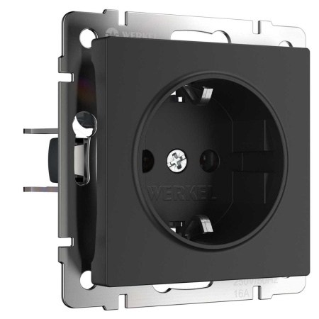 Розетка с заземлением Werkel черный матовый W1171008 4690389156878