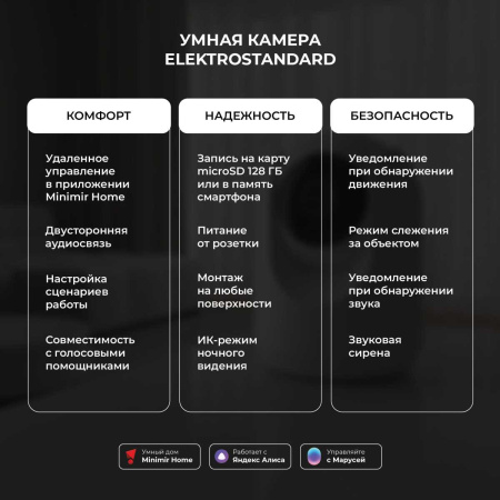 Умная видеокамера белая IP20 Elektrostandard 76500/00 a069149