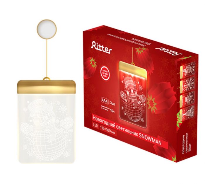 Автономный рождественский светильник Ritter SNOWMAN 3D 3хAA 29204 3 — изображение 3
