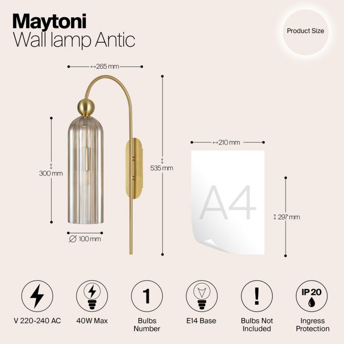 Бра Maytoni Antic MOD302WL-01CG — изображение 2