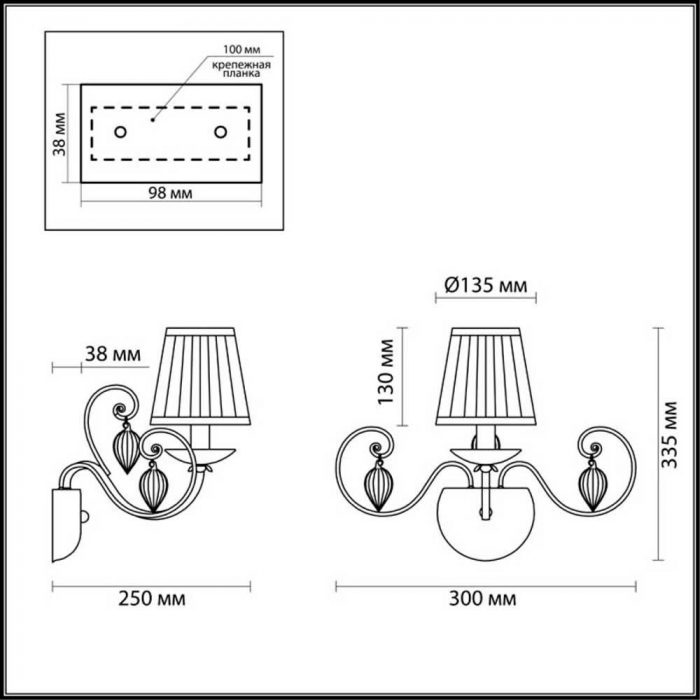 Бра Odeon Light Classic Niagara 3921/1W — изображение 5