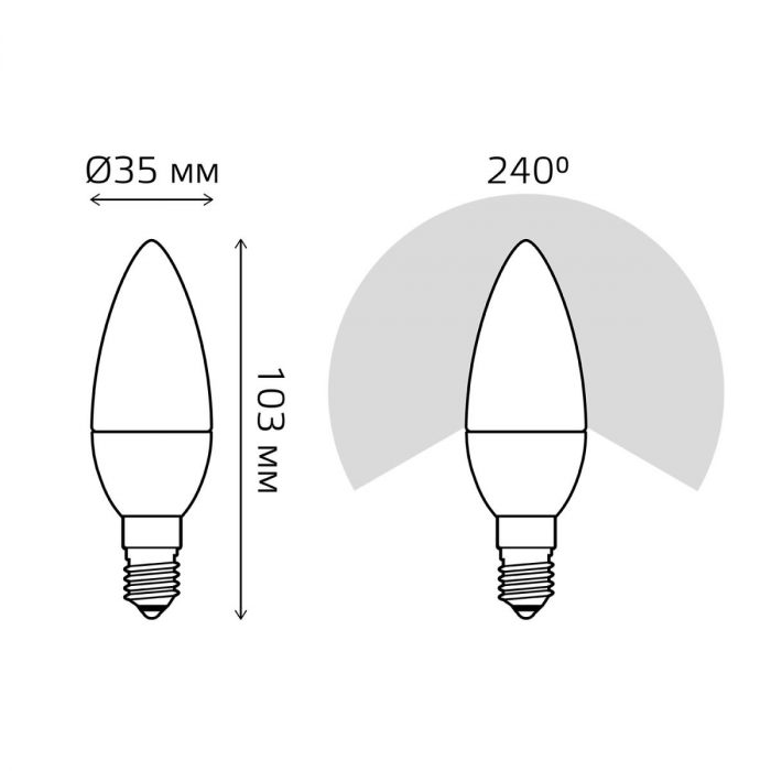 Лампа светодиодная Gauss E14 6.5W 6500K матовая 103101307 — изображение 4