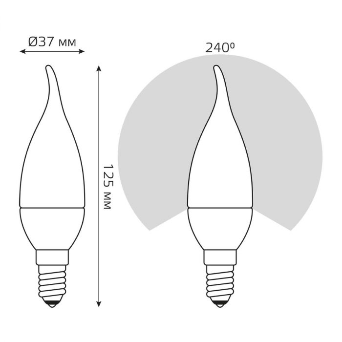 Лампа светодиодная Gauss E14 6W 2700K матовая 34116 — изображение 4