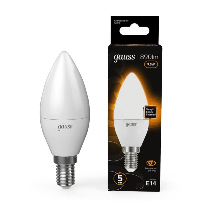 Лампа светодиодная Gauss E14 9.5W 3000K матовая 103101110 — изображение 2
