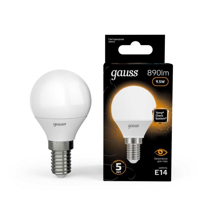Лампа светодиодная Gauss E14 9.5W 3000K матовая 105101110 — изображение 5