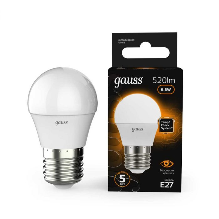 Лампа светодиодная Gauss E27 6.5W 3000K матовая 105102107 — изображение 4