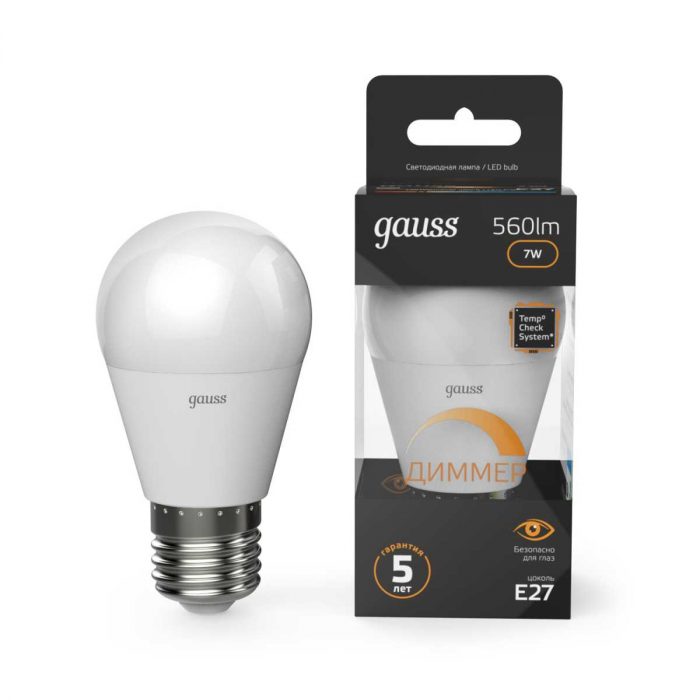 Лампа светодиодная Gauss E27 6.5W 3000K матовая 105102107 — изображение 5