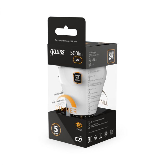 Лампа светодиодная Gauss E27 6.5W 3000K матовая 105102107 — изображение 8