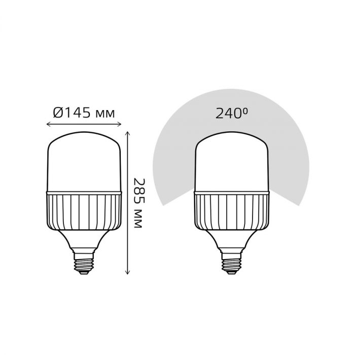 Лампа светодиодная Gauss E40 100W 6500K матовая 63430 — изображение 5