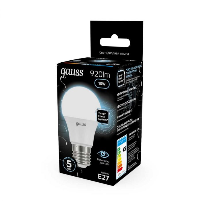 Лампа светодиодная Gauss LED A60 E27 10W 4100K матовая 102502210 — изображение 6