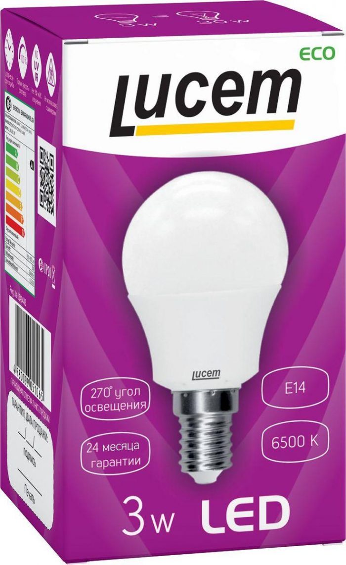 Лампа светодиодная Lucem E14 3W 6500K матовая FLLBL031465L — изображение 2