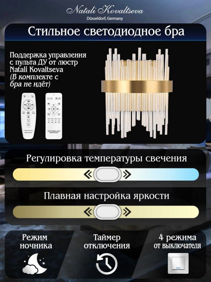 Настенный светодиодный светильник Natali Kovaltseva Led Lamps 81118/1W — изображение 2