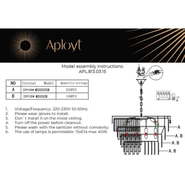 Подвесная люстра Aployt Mariz APL.813.03.15 — изображение 6