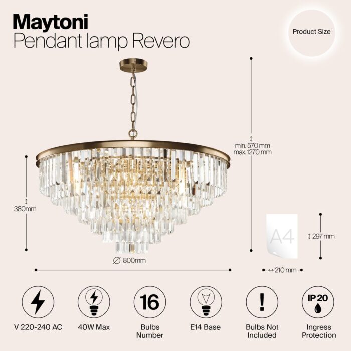 Подвесная люстра Maytoni Revero MOD085PL-16BS — изображение 2