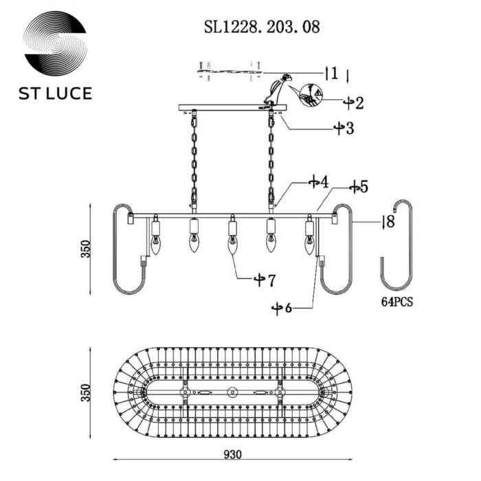Подвесная люстра ST Luce Grosseto SL1228.203.08 — изображение 4