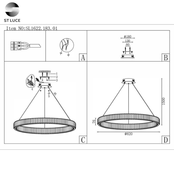 Подвесная люстра ST Luce SL1622.183.01 — изображение 2