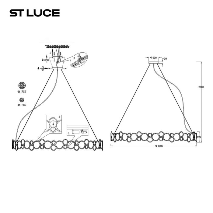 Подвесная люстра ST Luce Swatch SL6133.303.16 — изображение 2
