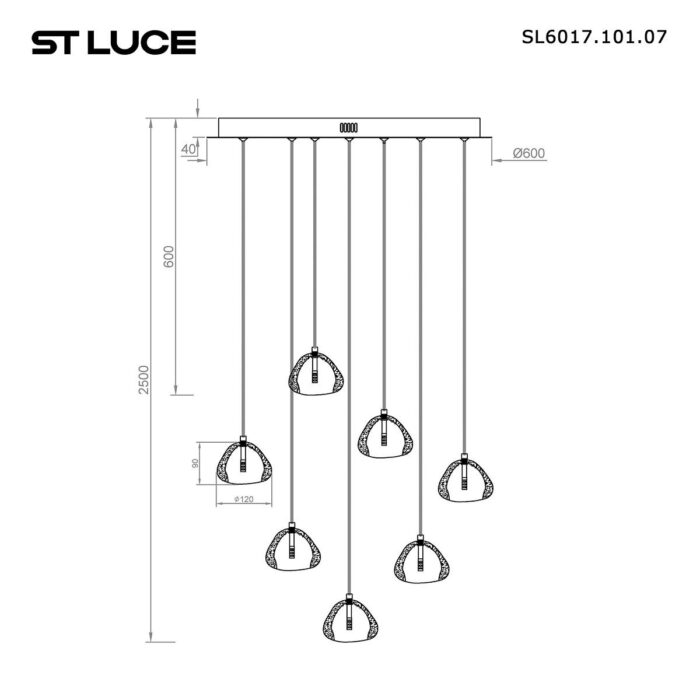 Подвесная светодиодная люстра ST Luce Waterfall SL6017.101.07 — изображение 2