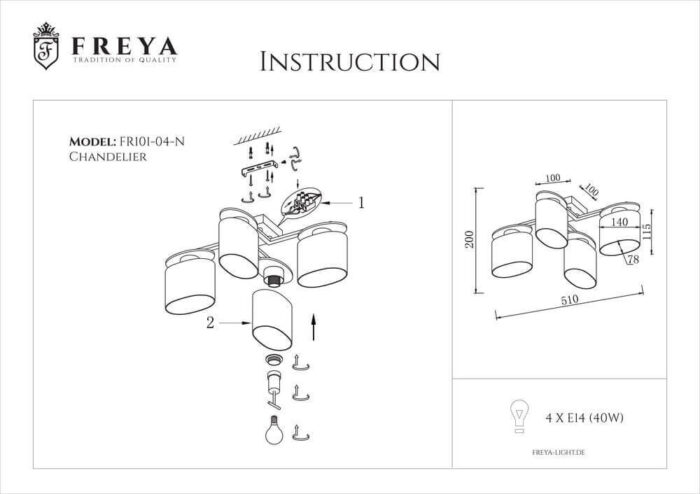 Потолочная люстра Freya Bice FR5101-CL-04-CN — изображение 3