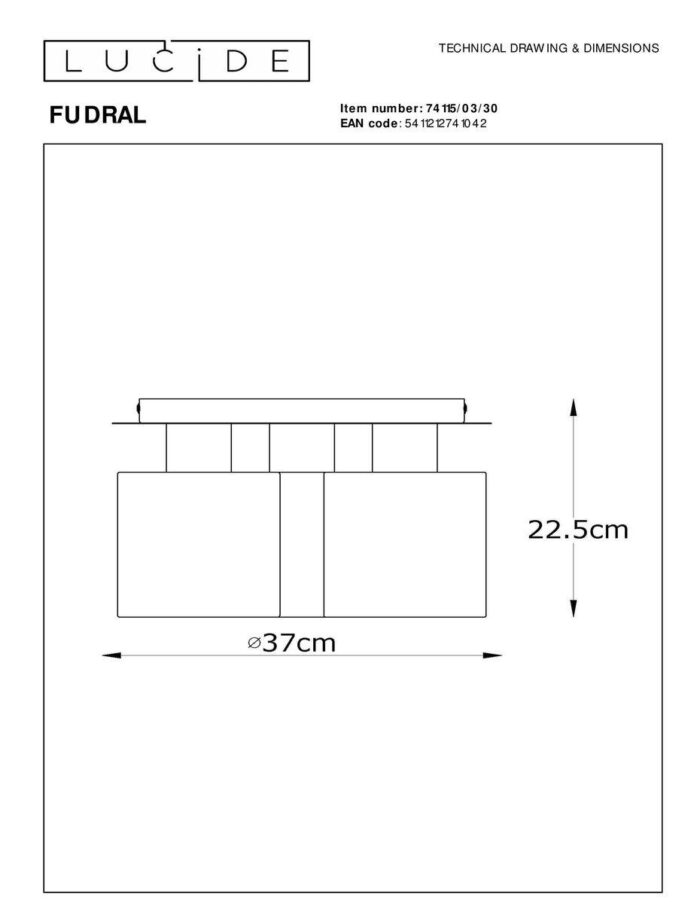 Потолочная люстра Lucide Fudral 74115/03/30 — изображение 2